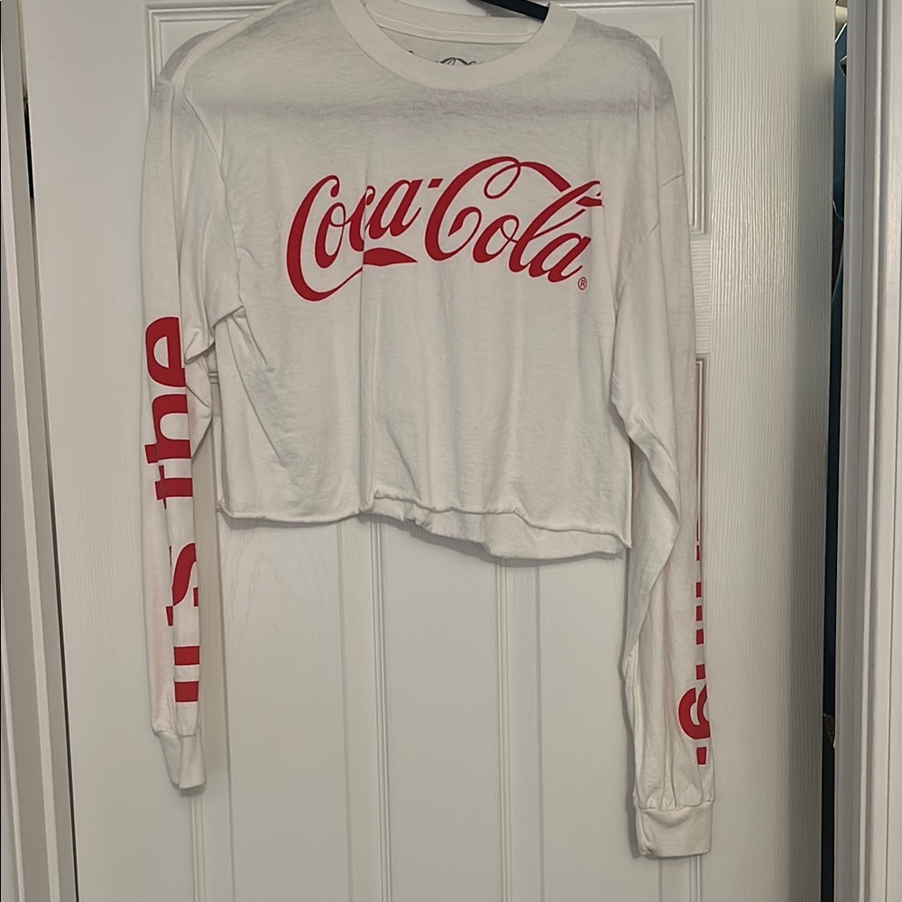 Coca-Cola Logo Cropped Long Sleeve Tee